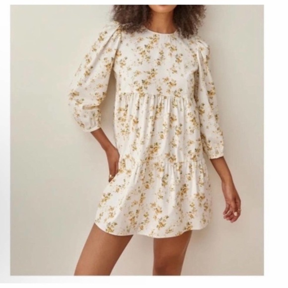Reformation Beckett Babydoll Long Sleeve Flowy Floral Dress - Picture 1 of 12
